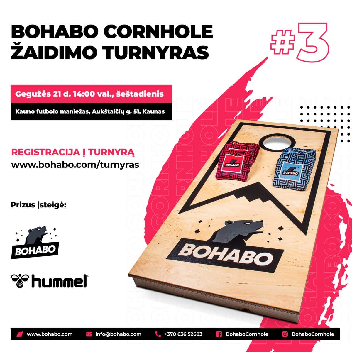 Bohabo Cornhole turnyro informacija